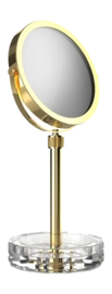Miroir à Maquillage Decor Walther Kristall Coupelle Or 24 Carats (Grossissement 4x + 1x)