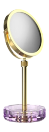 Make-up Spiegel Decor Walther Kristall KSA mit Schälchen Violett Gold 24 Karat (4x + 1x Vergrößerung)