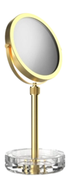 Make-up Spiegel Decor Walther Kristall KSA Met Schaaltje Transparant Mat Goud 24 Karaat (4x + 1x magnification)