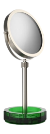 Make-Up Mirror Decor Walther Kristall KSA With Tray Green Satin Nickel (4x + 1x magnification)