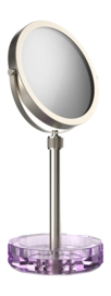 Make-up Spiegel Decor Walther Kristall KSA mit Schälchen Violett Satiniert Nickel (4x + 1x Vergrößerung)