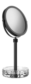 Make-Up Mirror Decor Walther Kristall KSA With Tray Transparent Matte Black (4x + 1x magnification)