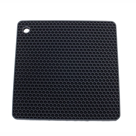 Presina sottopentola quadrata in silicone per Barbecue LotusGrill 18,5 cm, Grigio Antracite