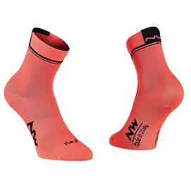 Fietssok Northwave Logo 2 High Socks Lobster Orange Black