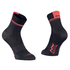 Fietssok Northwave Logo 2 Socks Black Lobster Orange