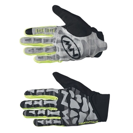 Fietshandschoen Northwave Skeleton Original Full Gloves Black Yellow Fluo