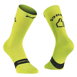 Fietssok Northwave Sunday Monday Socks Lime Fluo