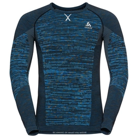 Ondershirt Odlo Men BL Top Crew Neck LS Blackcomb Eco Indigo Bunting Space Dye