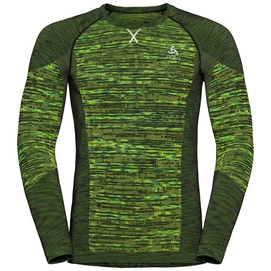 Maillot de Corps Odlo Men BL Top Crew Neck LS Blackcomb Eco Lime Green Space Dye