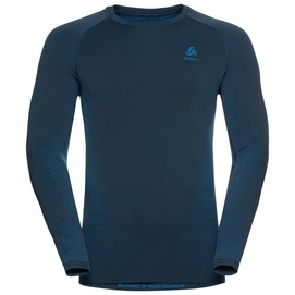 Maillot de Corps Odlo Men BL Top Crew Neck LS Performance Warm Eco Blue Wing Teal Indigo Bunting