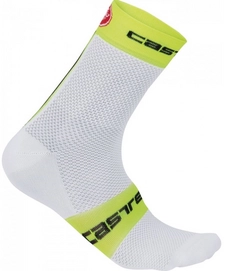 Fietssok Castelli Men Free 6 White Yellow Fluo