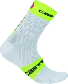 Fietssok Castelli Men Free 9 White Yellow Fluo