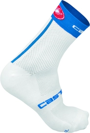 Fietssok Castelli Men Free 9 White Surf Blue