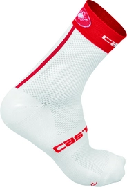 Fietssok Castelli Men Free 9 White Red