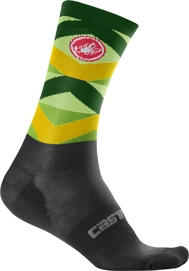 Fietssok Castelli Men Fatto 12 Sock Black Sprint Green