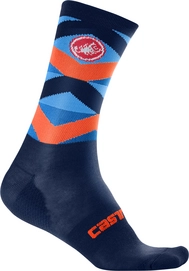 Fietssok Castelli Men Fatto 12 Sock Dark Infinity Blue Orange