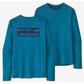 T-Shirt Manche Longue Patagonia Men Cap Cool Daily Graphic Shirt Waters Boardshort Logo Wavy Blue X
