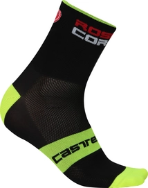 Fietssok Castelli Men Rossocorsa 13 Black Yellow Fluo