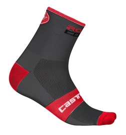 Fietssok Castelli Men Rosso Corsa 9 Anthracite Red