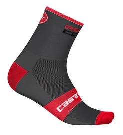 Fietssok Castelli Men Rosso Corsa 6 Anthracite Red