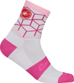 Fietssok Castelli Women Vertice White Raspberry