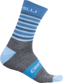 Fietssok Castelli Men Gregge 15 Sock Dark Gray Light Blue
