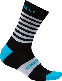 Fietssok Castelli Men Gregge 15 Sock Black Sky Blue