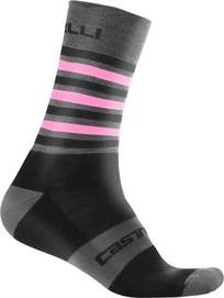 Fahrradsocke Castelli Gregge 15 Sock Black Giro Pink Herren