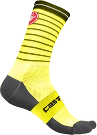 Fietssok Castelli Men Podio Doppio 13 Yellow Fluo Black
