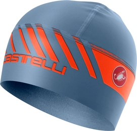 Hoofdband Castelli Men Arrivo III Thermo Skully Light Steel Blue Orange