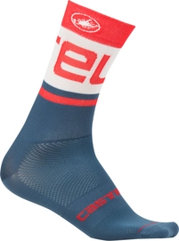 Fietssok Castelli Men Free Kit 13 Light Steel Blue Red
