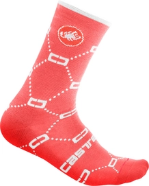 Fietssok Castelli Men Doppio C 15 Sock Brillant Pink