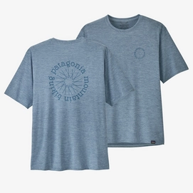 T-shirt Patagonia Homme Cap Cool Daily Graphic Shirt Lands Spoke Stencil Steam Blue X Dye