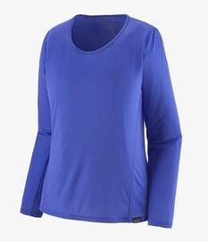 T Shirt Patagonia Femme LS Cap Cool Lightweight Shirt Float Blue