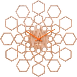 Klok Karlsson Sunshine Hexagon MDF Wood Finish 48 cm