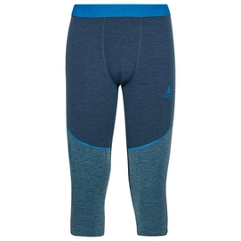 Sous-vêtement Odlo Men Bottom 3/4 Performance Wool 150 Blue Wing Teal Melange Indigo Bunting