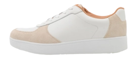 FitFlop Women Rally Leather Suede Panel Sneakers Urban White Paris Grey