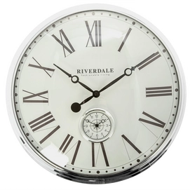 Wanduhr Riverdale London Silver 50 cm