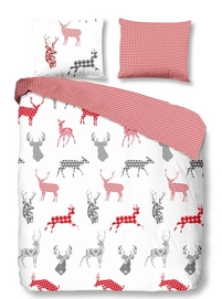 Dekbedovertrek Good Morning Deers Rood Flanel