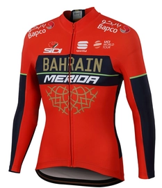 Fietsshirt Sportful Men Bahrain Merida Bodyfit Longsleeve Thermal Red