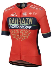 Fietsshirt Sportful Men Bahrain Merida Bodyfit Pro Evo Jersey Red