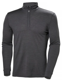 Ondershirt Helly Hansen Men Merino Mid 1/2 Zip Charcoal Melange