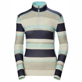 Undershirt Helly Hansen Women Merino Mid Graphic 1/2 Zip Blue Tint Stripe