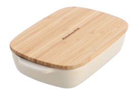 Small Oven Dish With Lid KitchenAid Almond Cream '24