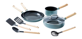 Set di 4 Tegami in Alluminio GreenPan Mayflower, con accessori - 9 pezzi, Azzurro