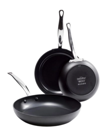 Set di 3 padelle antiaderenti in Alluminio GreenPan Barcelona 20 / 24 /  28 cm, Nero