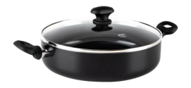 Hapjespan Greenchef Diamond Black Met Keramische Antikleeflaag Met Deksel 28 cm