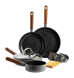 Set di 4 Tegami in Alluminio GreenPan Mayflower Pro, con accessori - 9 pezzi, Grigio