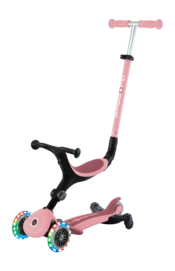Roller Globber Go Up Active Lights Pastel Pink 360