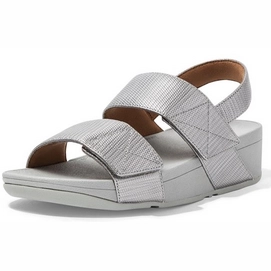 Sandales FitFlop Women Mina Textured Glitz Back-Strap Sandals Silver-Taille 41